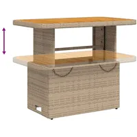 VidaXL 4-tlg. Garten-Essgruppe mit Kissen Beige Poly Rattan
