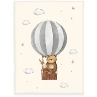 Herding babybest Ballonfahrt Microfaserflausch-Decke, Kuscheldecke, 75x100 cm,
