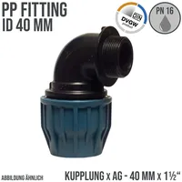 Jason PP-Klemmverbinder 90° Winkel 40 mm x 1 1/2