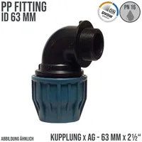 Jason - Pp-klemmverbinder 90° Winkel Mit AG Ø 63
