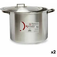 Kinvara Kochtopf mit Deckel Silberfarben Aluminium 44 x 30