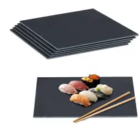 Relaxdays Schieferplatte 6er Set, 40 x 30 cm, Servieren