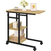 Woltu Beistelltisch C-förmig Höhenverstellbar Hell Eiche 0 x 0