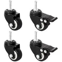 VidaXL Rollen für Pflanzkübel 4 Stk. Schwarz 8x3,5x8 cm
