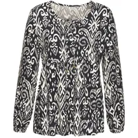 VIVANCE Langarmbluse Damen marine-beige bedruckt Gr.34