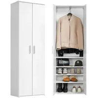 Mokebo Garderobenschrank Der Lange Flurschrank oder Mehrzweckschrank in Weiß