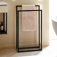 Idimex Handtuchhalter MAILO mit 2 Stangen – Schwarz