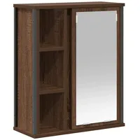 VidaXL Bad-Wandschrank mit Spiegel Braun Eichen-Optik 50x21x60 cm