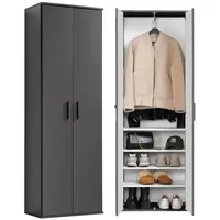 Mokebo Garderobenschrank Der Lange Flurschrank oder Mehrzweckschrank in Anthrazit