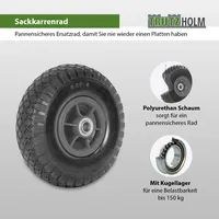 Baumarktplus Sackkarrenrad 260x85 mm 3.00-4 60mm Nabenlänge Ersatzrad Nabenversatz