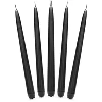 Partydeco Spitzkerze Schwarz 24cm 10Stk.