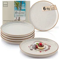 Sänger Dessertteller Creme | 6 teilig, Steingut | Gr.: