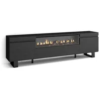 SKRAUT HOME TV-Schrank, Anthrazit, Holzwerkstoff, Rechteckig, 200x57x35 cm, Wohnzimmer
