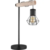 GLOBO Tischleuchte Priska Schwarz/Natur max. 40 Watt