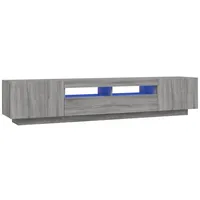 VidaXL 2-tlg. TV-Schrank-Set LED-Leuchten Grau Sonoma Holzwerkstoff