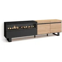 SKRAUT HOME Lowboard, Eiche, Holzwerkstoff, Rechteckig, 200x57x35 cm, Wohnzimmer,
