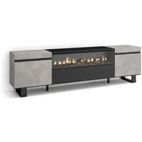 SKRAUT HOME Lowboard, Grau, Holzwerkstoff, Rechteckig, 35x57x200 cm, Wohnzimmer,