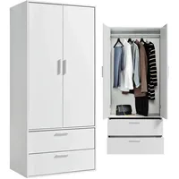 Mokebo Der Kleiderheld Garderobenschrank 80x180x51 cm weiß