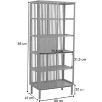 Mendler Bambus Standregal HWC-N81, Badezimmerschrank Badschrank Badregal Kommode, 5
