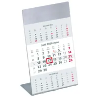 Zettler 3-Monatskalender 2026 10,5x14,5cm mit Edelstahlaufsteller und Magnestreifen -