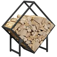 VidaXL Brennholzregal Schwarz 60x25x60 cm Kaltgewalzter Stahl