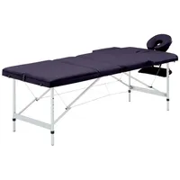 VidaXL Massageliege Klappbar 3-Zonen mit Aluminiumgestell Lila