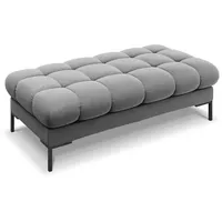 Micadoni Bank, Hellgrau, Textil, 2-Sitzer, 133x41x62 cm, Hergestellt in