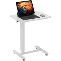 Homcom Höhenverstellbar Steh-Sitz C-förmig Schreibtisch Platzsparend Laptoptisch Stehpult Beistelltisch