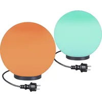 H4L RGB Kugelleuchten Kugellampen 2er Set Ø 20/25cm Außenleuchte