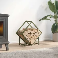 VidaXL Brennholzregal Olivgrün 50x25x50 cm Kaltgewalzter Stahl