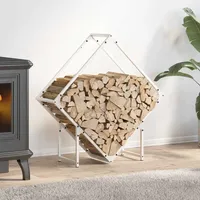 VidaXL Brennholzregal Weiß 80x25x80 cm Kaltgewalzter Stahl
