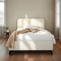 Idimex Polsterbett LAVORO Einzelbett 90x200, cremeweiß - Bett mit
