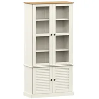 VidaXL Vitrine VIGO Weiß 85x35x170 cm Massivholz Kiefer