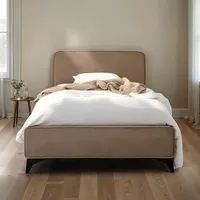 Idimex Polsterbett LAVORO Einzelbett 90x200, greige - Bett mit