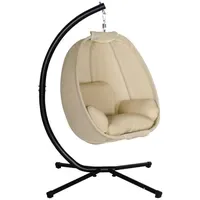 Outsunny Hängesessel oval Khaki 1-Sitzer mit Gestell