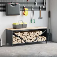 VidaXL Brennholzregal mit Holzplatte Anthrazit 100,5x35,5x40 cm
