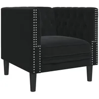 VidaXL Chesterfield-Sessel Schwarz Samt