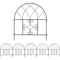 Outsunny Gartenzaun Set 300 x 70 cm Schwarz/Stahl