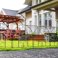 Outsunny Gartenzaun schwarz Stahl B/H/L: ca. 1x70x300 cm -