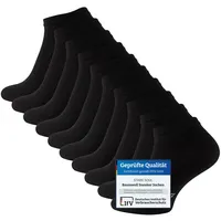 STARK SOUL® Sneakersocken 10 Paar Sneaker-Socken, Baumwolle, Unisex schwarz