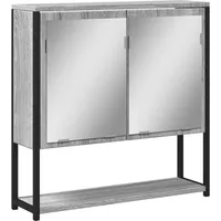 VidaXL Bad-Spiegelschrank Grau Sonoma 60x16x60 cm Holzwerkstoff