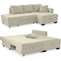 Luma-home Ecksofa B247/T155/H87 cm mit Schwenkfunktion Doppelbett, Liegefläche 183x207