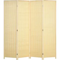 Homcom 4-Teiliger, Natur Holzwerkstoff, 1.7x180x1.7 cm Raumteiler Trennwand aus