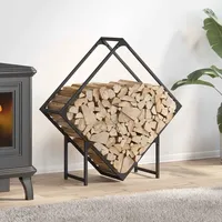 VidaXL Brennholzregal Schwarz 80x25x80 cm Kaltgewalzter Stahl
