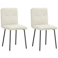 VidaXL Esszimmerstühle 2 Stk. Creme Samt