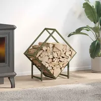 VidaXL Brennholzregal Olivgrün 60x25x60 cm Kaltgewalzter Stahl
