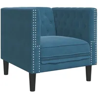 VidaXL Chesterfield-Sessel Blau Samt vidaXL
