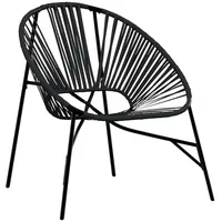 VidaXL Gartenstuhl in Ei-Form Schwarz Poly Rattan