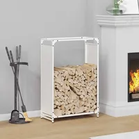 VidaXL Brennholzregal Weiß 60x28x90 cm Kaltgewalzter Stahl