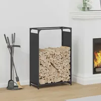 VidaXL Brennholzregal Schwarz 60x28x90 cm Kaltgewalzter Stahl